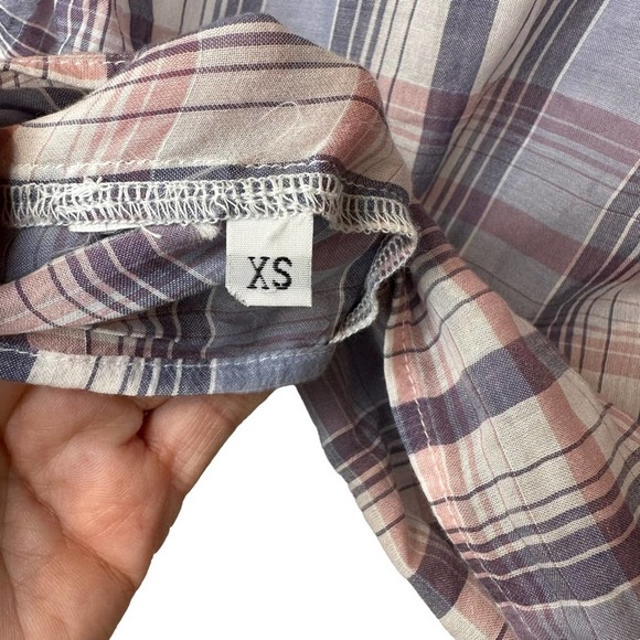 Anthropologie Cloth & Stone Aliya Tie Waist Crop Blouse Button Down Extra Small - Picture 6 of 10